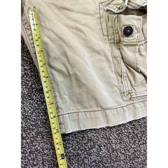 Vintage American Eagle Y2K AE Cargo Shorts Mens 32‎ Beige Khaki Distressed - Picture 6 of 7